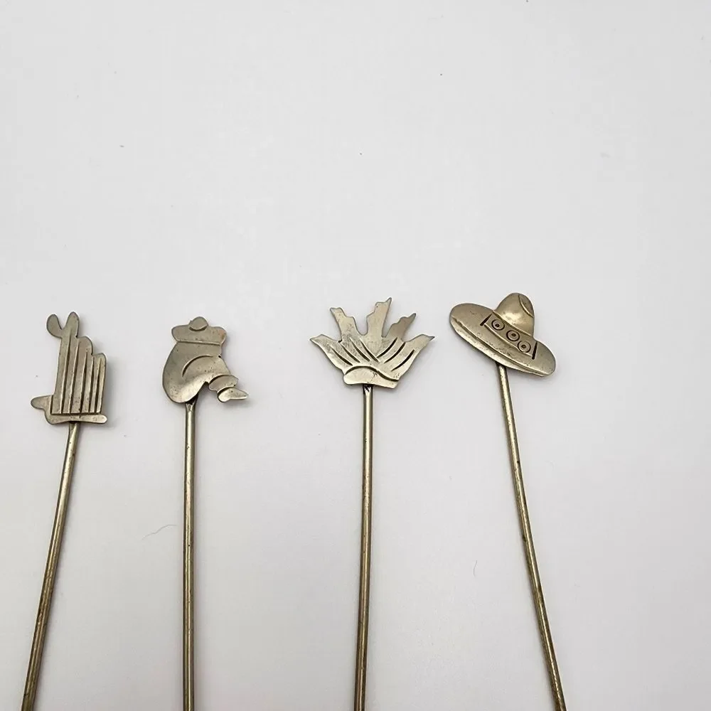 Vintage Taxco Set of 7 Olive/Pickle Forks